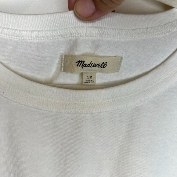 Madewell Womens 1X Off-White Cotton T-Shirt Short Sleeve Tee NWT - Picture 2 of 5